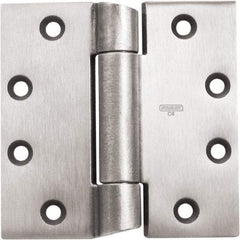 Stanley - 4-1/2" Long x 4-1/2" Wide 304 Stainless Steel Full Mortise Hinge - Prime Coat Gray Finish, 3 Knuckles, 8 Holes - Eagle Tool & Supply