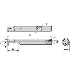 Kennametal - 25mm Min Bore Diam, 180mm OAL, 20mm Shank Diam, A-EVE Indexable Boring Bar - 40mm Max Bore Depth, EG0160M1FP02 Insert - Eagle Tool & Supply