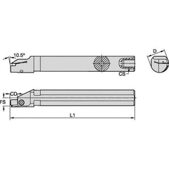 Kennametal - 30mm Min Bore Diam, 200mm OAL, 25mm Shank Diam, A-EVS-A Indexable Boring Bar - 12mm Max Bore Depth, EG0300M03P02 Insert - Eagle Tool & Supply