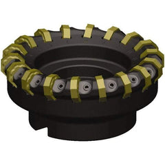 Kennametal - 10" Cut Diam, 2-1/2" Arbor Hole, 5.5mm Max Depth of Cut, 46.5° Indexable Chamfer & Angle Face Mill - 34 Inserts, ON.X080608.. Insert, Right Hand Cut, 34 Flutes, Series MILL 16 - Eagle Tool & Supply