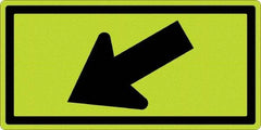 NMC - "Left Arrow", 24" Wide x 12" High, Aluminum Traffic Control Signs - 0.08" Thick, Black on Yellow, Diamond Grade Reflectivity, Rectangle, Post Mount - Eagle Tool & Supply