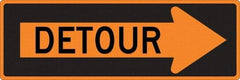 NMC - "Right Detour Inside", 30" Wide x 30" High, Aluminum Traffic Control Signs - 0.08" Thick, Black on Orange, High Intensity Reflectivity, Diamond, Post Mount - Eagle Tool & Supply