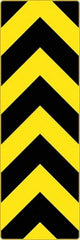 NMC - "Chevron", 12" Wide x 36" High, Aluminum Warning & Safety Reminder Signs - 0.08" Thick, Black on Yellow, High Intensity Reflectivity, Rectangle, Post Mount - Eagle Tool & Supply