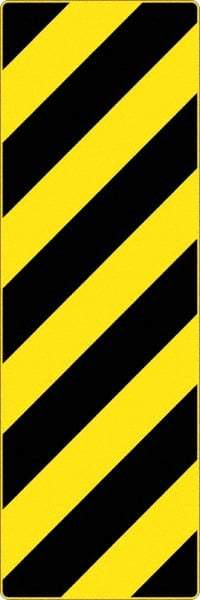 NMC - "Chevron", 12" Wide x 36" High, Aluminum Warning & Safety Reminder Signs - 0.08" Thick, Black on Yellow, High Intensity Reflectivity, Rectangle, Post Mount - Eagle Tool & Supply