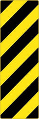 NMC - "Chevron", 12" Wide x 36" High, Aluminum Warning & Safety Reminder Signs - 0.08" Thick, Black on Yellow, High Intensity Reflectivity, Rectangle, Post Mount - Eagle Tool & Supply