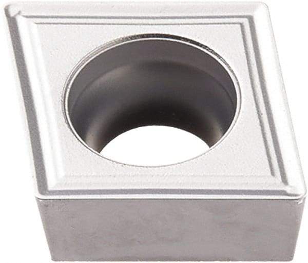 Seco - CCMT32.51 M3 Grade TP3501 Carbide Turning Insert - TiCN/Al2O3 Finish, 80° Diamond, 3/8" Inscr Circle, 5/32" Thick, 1/64" Corner Radius - Eagle Tool & Supply