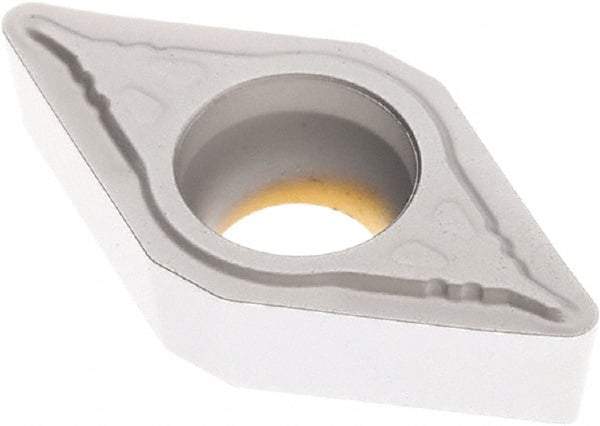 Seco - DCMT32.52 F1 Grade TK1501 Carbide Turning Insert - Ti(C/N)/Al2O3/Cr Finish, 55° Diamond, 3/8" Inscr Circle, 5/32" Thick, 1/32" Corner Radius - Eagle Tool & Supply
