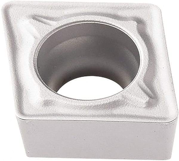 Seco - CCMT32.51 M5 Grade TK1501 Carbide Turning Insert - Ti(C/N)/Al2O3/Cr Finish, 80° Diamond, 3/8" Inscr Circle, 5/32" Thick, 1/64" Corner Radius - Eagle Tool & Supply