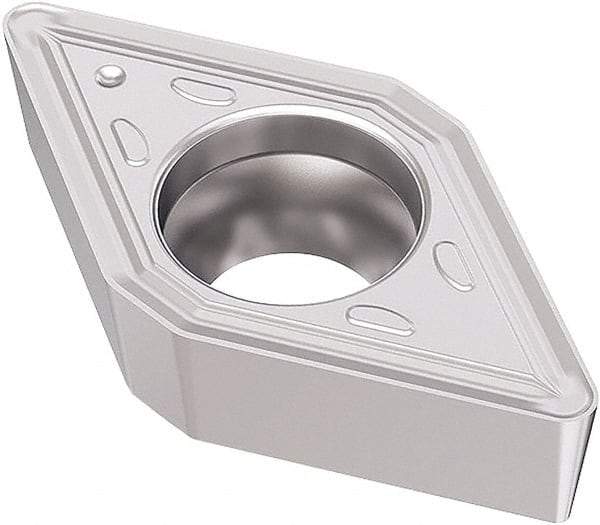 Seco - DCMT32.52 M3 Grade TK1501 Carbide Turning Insert - Ti(C/N)/Al2O3/Cr Finish, 55° Diamond, 3/8" Inscr Circle, 5/32" Thick, 1/32" Corner Radius - Eagle Tool & Supply