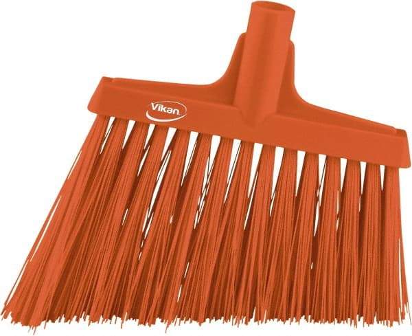 Vikan - 11-3/4" Wide, Orange Polyester Bristles, Angled Broom - Water Resistant - Eagle Tool & Supply