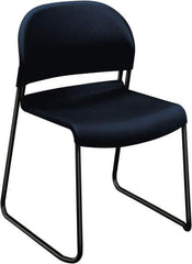 Hon - Polymer Blue Stacking Chair - Black Frame, 21" Wide x 21-1/2" Deep x 31" High - Eagle Tool & Supply