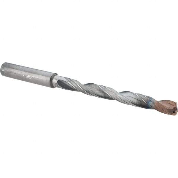 Walter-Titex - 1/4" 140° Solid Carbide Jobber Drill - Double Coating Finish, Right Hand Cut, Spiral Flute, Straight Shank, 106mm OAL, X-treme D Point - Eagle Tool & Supply