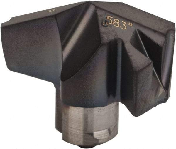 Iscar - Series ICP, 0.583" Diam Grade IC908 140° Replaceable Drill Tip - Carbide, TiAlN Finish, 14 Seat Size, Through Coolant - Eagle Tool & Supply