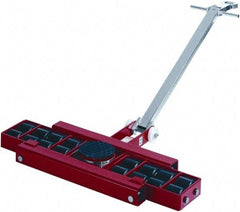 GKS - 26,400 Lb Capacity Steel Machine Dolly - 40.6" Long x 24.4" Wide x 4.3" High, 3.3" Wheels - Eagle Tool & Supply