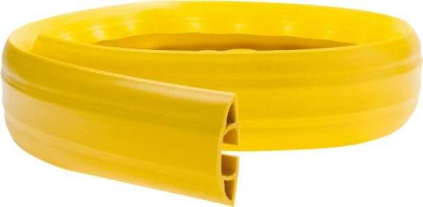 Hubbell Wiring Device-Kellems - 1 Channel, 5 Ft Long, 3/4" Max Compatible Cable Diam, Yellow PVC On Floor Cable Cover - 3-1/4" Overall Width x 27.9mm Overall Height, 30.7mm Channel Width x 3/4" Channel Height - Eagle Tool & Supply