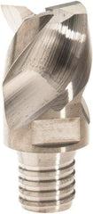 Iscar - MM EA Grade IC08 Carbide End Milling Tip Insert - Uncoated, 3 Flutes, 1" Cutting Diam, 3/4" Depth of Cut, 1.44" Extension, 0.02" Cnr Rad, 40° Helix - Eagle Tool & Supply