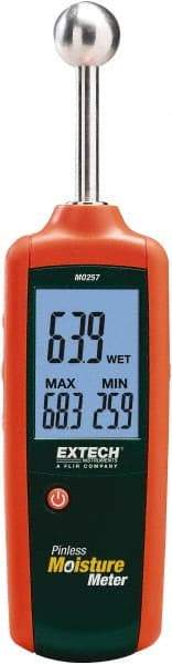 Extech - 40 to 110°F Operating Temp, Pinless Moisture Meter - LCD Display - Eagle Tool & Supply