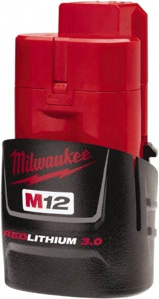 Milwaukee Tool - 12 Volt Lithium-Ion Power Tool Battery - 3 Ahr Capacity, Series M12 REDLITHIUM - Eagle Tool & Supply