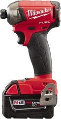 Milwaukee Tool - 18 Volt, 1/4" Drive, 450 In/Lb Torque, Cordless Impact Driver - 3000 RPM, 2 Lithium-Ion Batteries Included - Eagle Tool & Supply