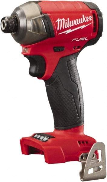 Milwaukee Tool - 18 Volt, 1/4" Drive, 450 In/Lb Torque, Cordless Impact Driver - 3000 RPM, Lithium-Ion, Bare Tool - Eagle Tool & Supply