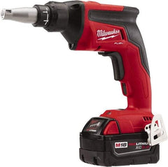 Milwaukee Tool - 18 Volt Pistol Grip Cordless Screwdriver - 0 to 4,500 RPM, 124 In/Lb Torque, Lithium-Ion Battery - Eagle Tool & Supply