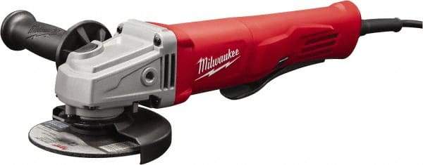 Milwaukee Tool - 4-1/2" Wheel Diam, 12,000 RPM, Corded Angle & Disc Grinder - 5/8-11 Spindle - Eagle Tool & Supply