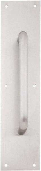 IVES - 16" Long x 4" Wide, Brass Standard Door Pull - Satin Chrome Finish, 8" Grip Length - Eagle Tool & Supply