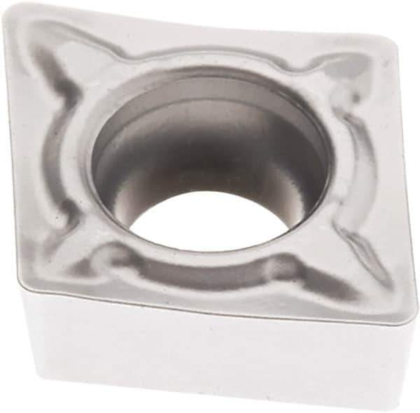 Seco - CCMT21.50 F1 Grade TP3501 Carbide Turning Insert - TiCN/Al2O3 Finish, 80° Diamond, 1/4" Inscr Circle, 3/32" Thick, 0.2mm Corner Radius - Eagle Tool & Supply