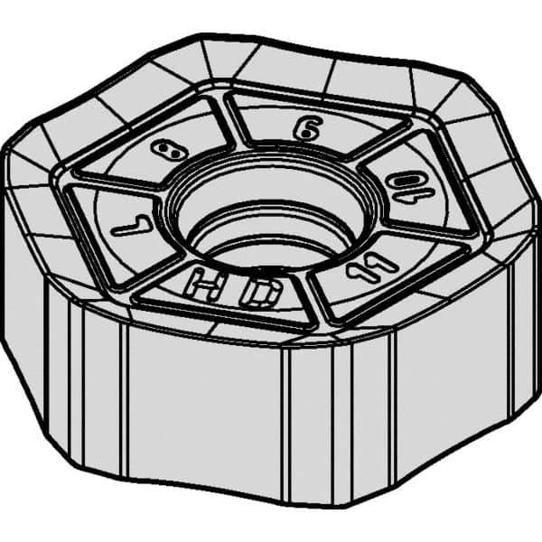 Kennametal - HNPJ535 HD Grade KCSM40 Carbide Milling Insert - AlTiN/TiN Finish, 7/32" Thick, 5/8" Inscribed Circle, 3/64" Corner Radius - Eagle Tool & Supply