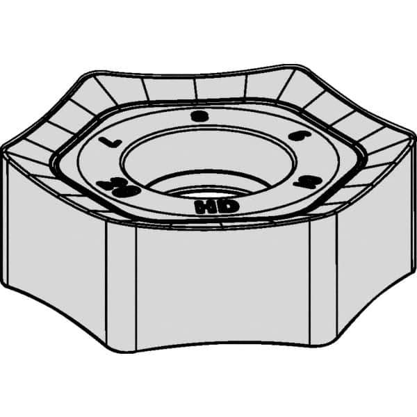 Kennametal - HNPJ75 HD Grade KCSM40 Carbide Milling Insert - AlTiN/TiN Finish, 9/32" Thick, 7/8" Inscribed Circle, 3/64" Corner Radius - Eagle Tool & Supply