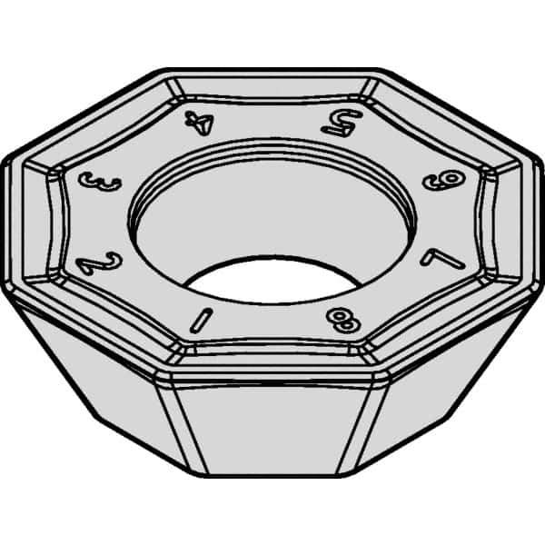 Kennametal - OFKT53 HB Grade KCSM40 Carbide Milling Insert - AlTiN/TiN Finish, 5mm Thick, 14.7mm Inscribed Circle, 1/32" Corner Radius - Eagle Tool & Supply