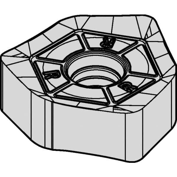 Kennametal - XNGJ535 GD Grade KCSM40 Carbide Milling Insert - AlTiN/TiN Finish, 7/32" Thick, 5/8" Inscribed Circle, 1/16" Corner Radius - Eagle Tool & Supply