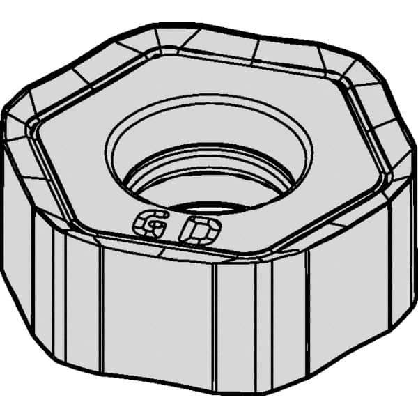 Kennametal - HNPJ43 GD Grade KCSM40 Carbide Milling Insert - AlTiN/TiN Finish, 11/64" Thick, 12mm Inscribed Circle, 1mm Corner Radius - Eagle Tool & Supply
