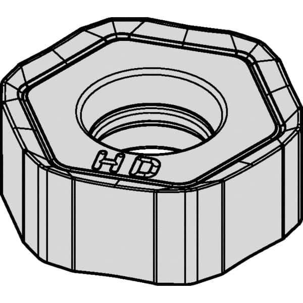 Kennametal - HNPJ438 HD Grade KCSM40 Carbide Milling Insert - AlTiN/TiN Finish, 11/64" Thick, 12mm Inscribed Circle, 1/8" Corner Radius - Eagle Tool & Supply