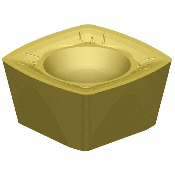 Kennametal - XDPT090408 Grade KCSM40 Carbide Milling Insert - AlTiN/TiN Finish, 3/16" Thick, 3/8" Inscribed Circle, 1/32" Corner Radius - Eagle Tool & Supply
