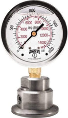 Winters - 2-1/2" Dial, 1/4 Thread, 0-100 Scale Range, Pressure Gauge - Bottom Connection Mount, Accurate to 1.5% of Scale - Eagle Tool & Supply