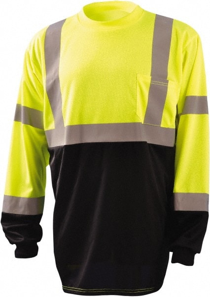 OccuNomix - Size 5XL Hi-Viz Yellow & Black High Visibility Long Sleeve T-Shirt - Eagle Tool & Supply