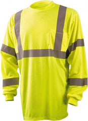 OccuNomix - Size L Hi-Viz Yellow High Visibility Long Sleeve T-Shirt - Eagle Tool & Supply