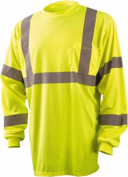 OccuNomix - Size XL Hi-Viz Yellow High Visibility Long Sleeve T-Shirt - Eagle Tool & Supply