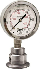 Winters - 2-1/2" Dial, 1/4 Thread, 0-600 Scale Range, Pressure Gauge - Bottom Connection Mount, Accurate to 1.5% of Scale - Eagle Tool & Supply