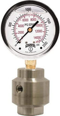 Winters - 2-1/2" Dial, 1/4 Thread, 0-2,000 Scale Range, Pressure Gauge - Bottom Connection Mount, Accurate to 1.5% of Scale - Eagle Tool & Supply