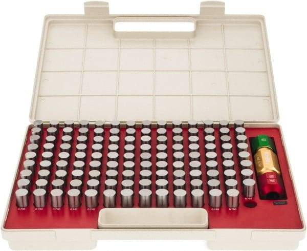 SPI - 125 Piece, 0.626-0.75 Inch Diameter Plug and Pin Gage Set - Minus 0.0002 Inch Tolerance, Class ZZ - Eagle Tool & Supply
