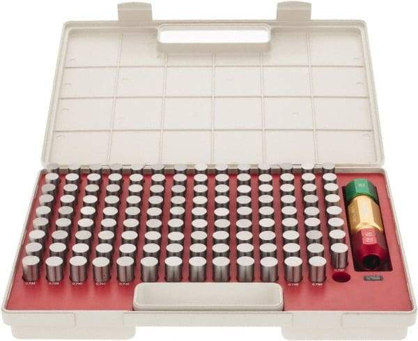 SPI - 125 Piece, 0.626-0.75 Inch Diameter Plug and Pin Gage Set - Plus 0.0002 Inch Tolerance, Class ZZ - Eagle Tool & Supply