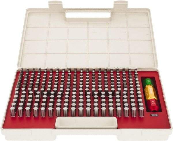 SPI - 250 Piece, 0.251-0.5 Inch Diameter Plug and Pin Gage Set - Plus 0.0002 Inch Tolerance, Class ZZ - Eagle Tool & Supply