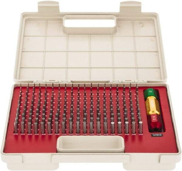 SPI - 190 Piece, 0.061-0.25 Inch Diameter Plug and Pin Gage Set - Minus 0.0002 Inch Tolerance, Class ZZ - Eagle Tool & Supply