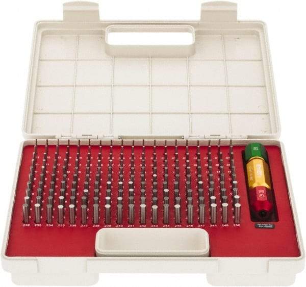 SPI - 190 Piece, 0.061-0.25 Inch Diameter Plug and Pin Gage Set - Plus 0.0002 Inch Tolerance, Class ZZ - Eagle Tool & Supply