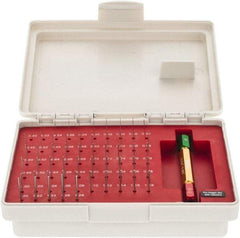 SPI - 55 Piece, 0.2-1.28mm Diameter Plug and Pin Gage Set - Minus 0.005mm Tolerance, Class ZZ - Eagle Tool & Supply