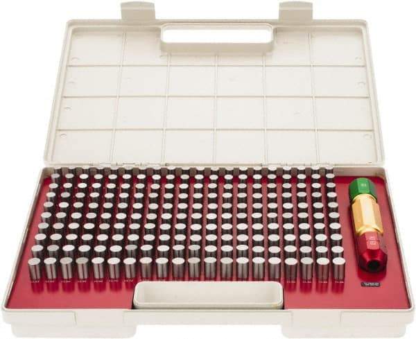 SPI - 200 Piece, 10-13.98mm Diameter Plug and Pin Gage Set - Minus 0.005mm Tolerance, Class ZZ - Eagle Tool & Supply