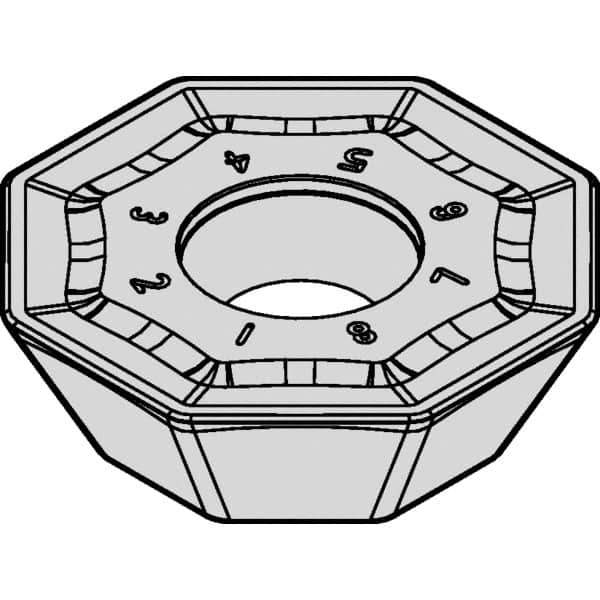 Kennametal - OFPT64 HB Grade KCSM40 Carbide Milling Insert - AlTiN/TiN Finish, 6mm Thick, 47/64" Inscribed Circle - Eagle Tool & Supply