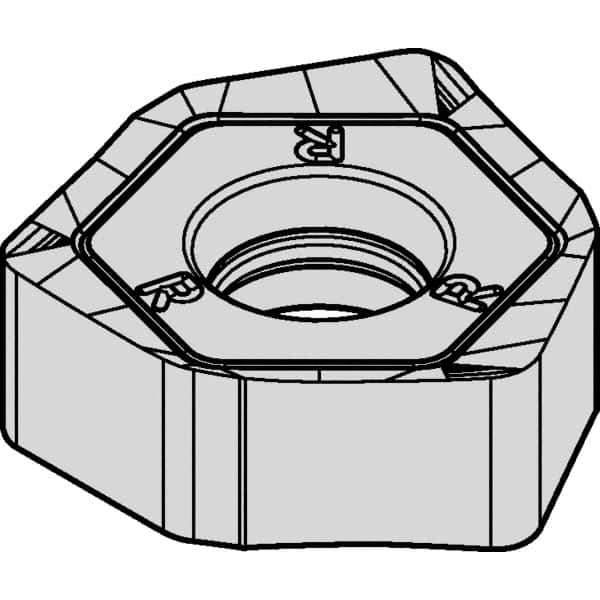 Kennametal - XNGJ43 LD Grade KCSM40 Carbide Milling Insert - AlTiN/TiN Finish, 4.5mm Thick, 12mm Inscribed Circle - Eagle Tool & Supply